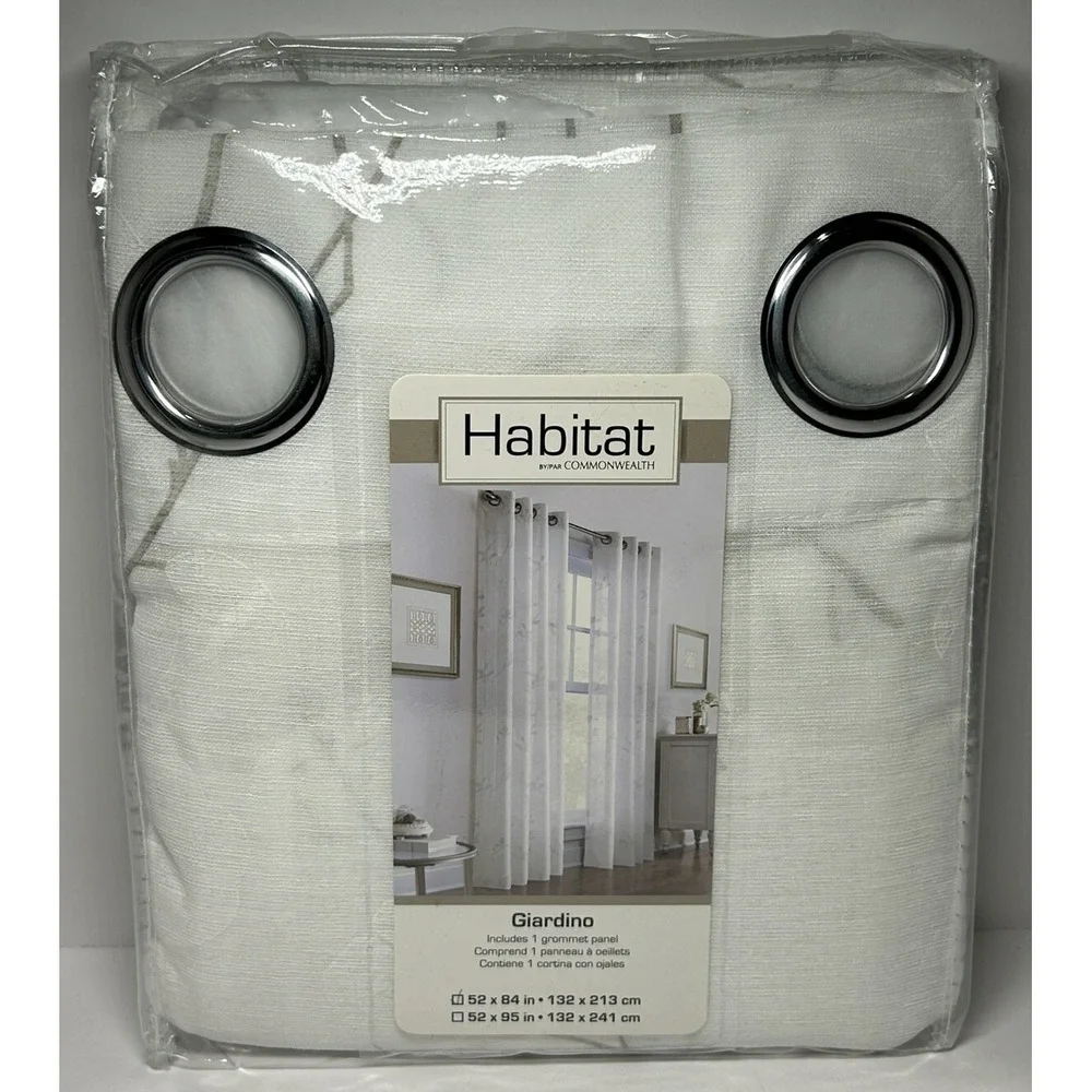 Commonwealth Habitat Embroidered Giardino‎ Cream Sheer Curtain Polyester 52